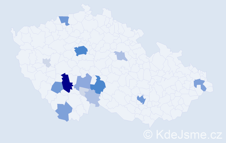 Příjmení: 'Holkup', počet výskytů 61 v celé ČR