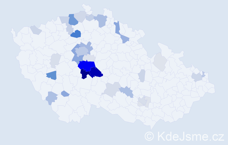 Příjmení: 'Vobecká', počet výskytů 141 v celé ČR