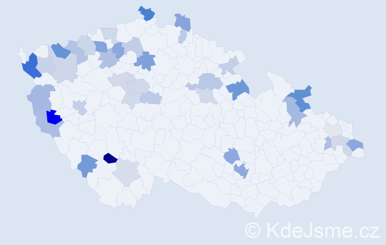Příjmení: 'Dinhová', počet výskytů 70 v celé ČR