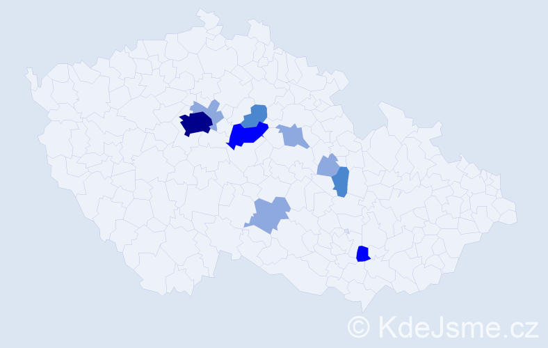Příjmení: 'Kaura', počet výskytů 21 v celé ČR