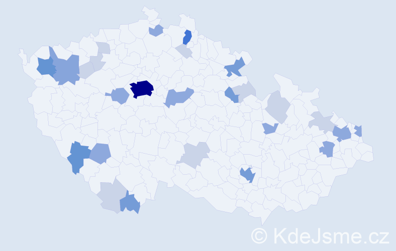Příjmení: 'Pfeiffer', počet výskytů 74 v celé ČR