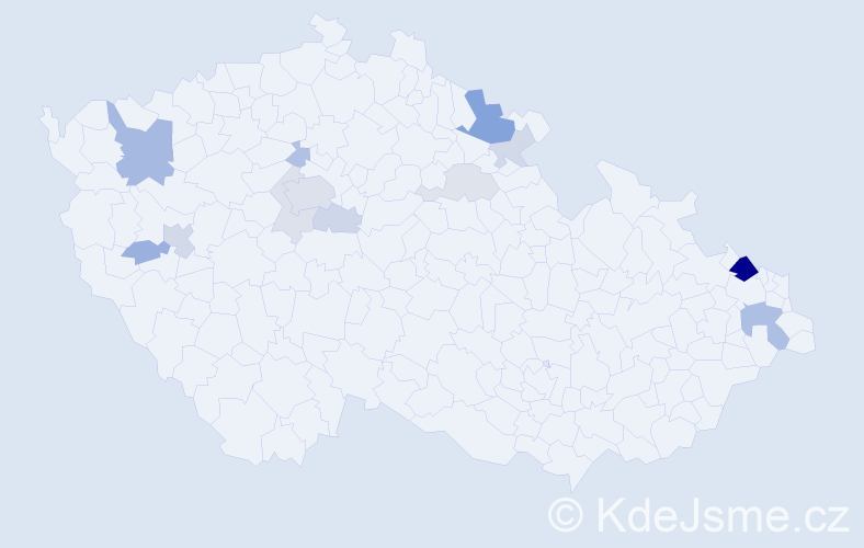 Příjmení: 'Dinter', počet výskytů 35 v celé ČR