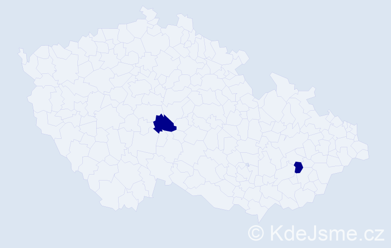 Příjmení: 'Kevický', počet výskytů 8 v celé ČR