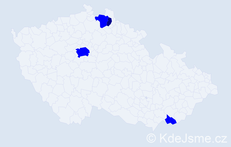 Příjmení: 'Pálich', počet výskytů 5 v celé ČR