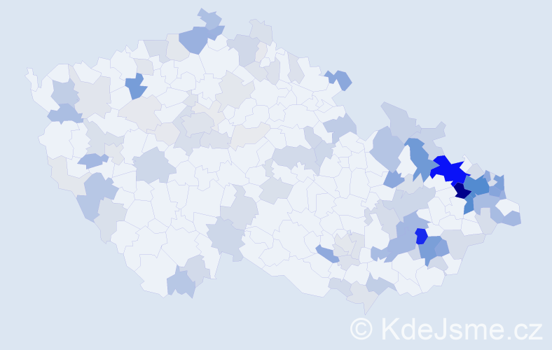 Příjmení: 'Vajda', počet výskytů 484 v celé ČR