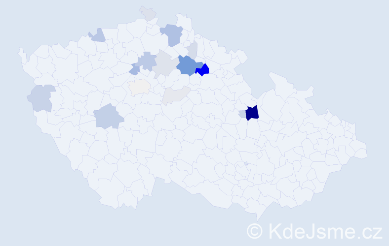 Příjmení: 'Kyselo', počet výskytů 66 v celé ČR