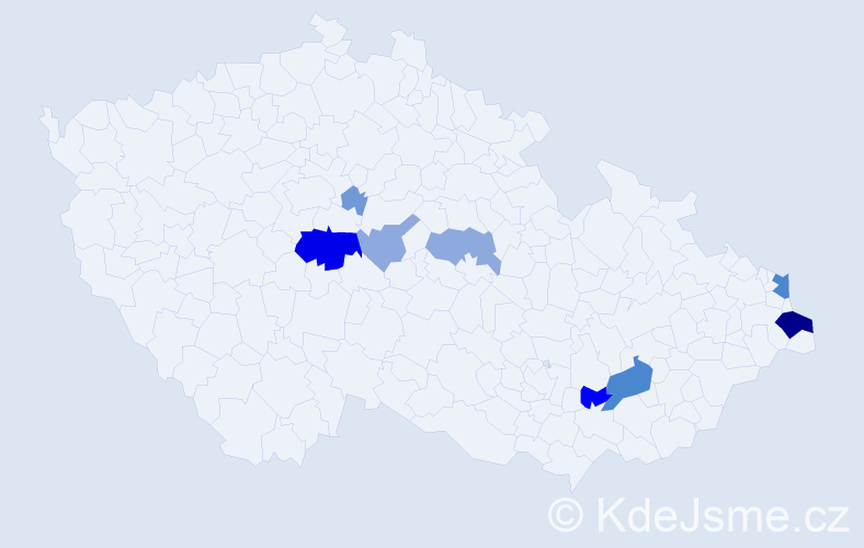 Příjmení: 'Kalfas', počet výskytů 25 v celé ČR