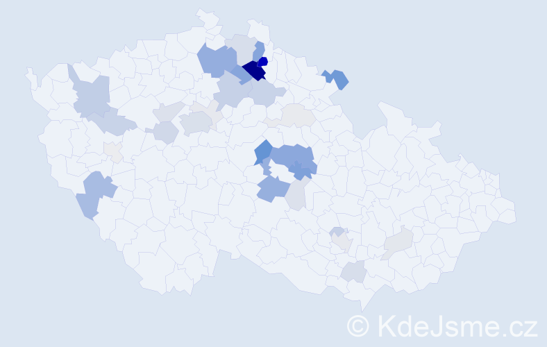 Příjmení: 'Kozderka', počet výskytů 111 v celé ČR