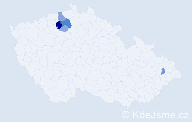 Příjmení: 'Durček', počet výskytů 19 v celé ČR