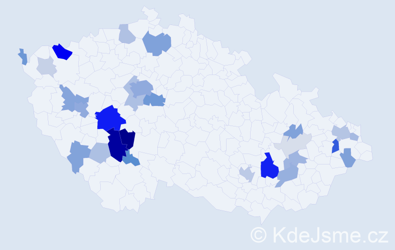 Příjmení: 'Branžovský', počet výskytů 92 v celé ČR