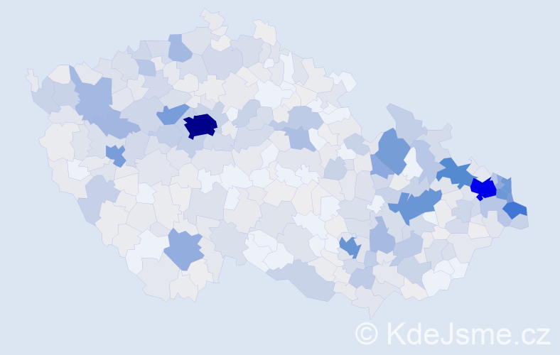 Příjmení: 'Franková', počet výskytů 2164 v celé ČR