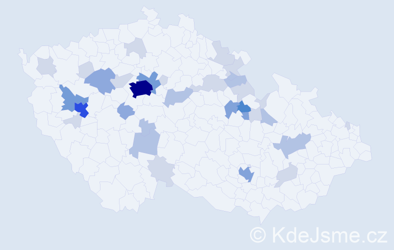 Příjmení: 'Moláčková', počet výskytů 91 v celé ČR