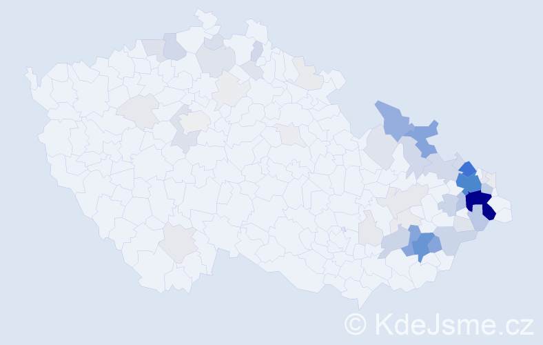 Příjmení: 'Řeha', počet výskytů 281 v celé ČR