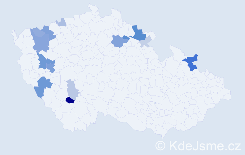 Příjmení: 'Kleistner', počet výskytů 35 v celé ČR