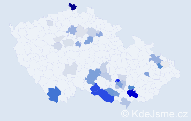 Příjmení: 'Bořecký', počet výskytů 113 v celé ČR