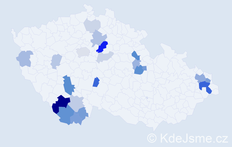 Příjmení: 'Rajko', počet výskytů 60 v celé ČR