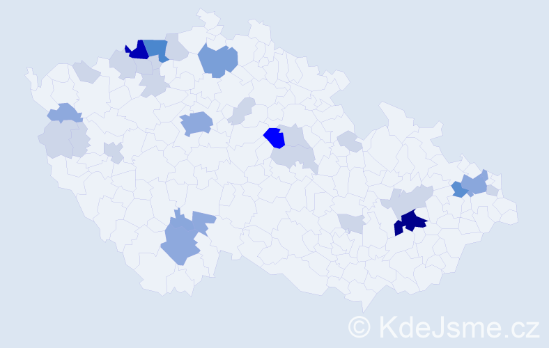 Příjmení: 'Kóša', počet výskytů 87 v celé ČR