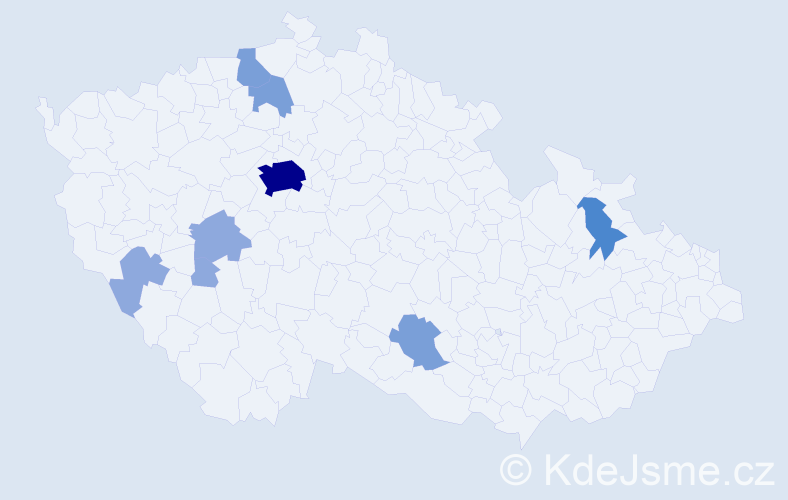Příjmení: 'Kulchytskyy', počet výskytů 19 v celé ČR