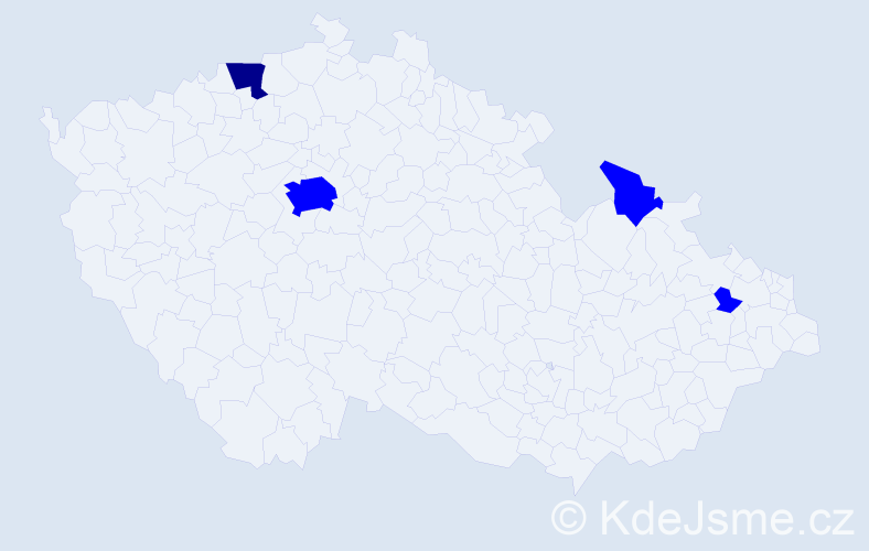 Příjmení: 'Stanićová', počet výskytů 5 v celé ČR