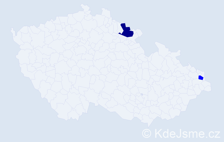 Příjmení: 'Džundová', počet výskytů 2 v celé ČR