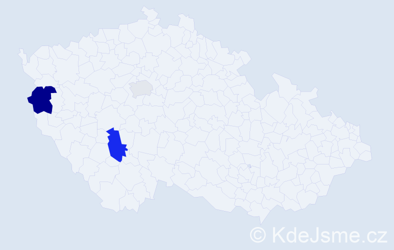 Příjmení: 'Klooster', počet výskytů 5 v celé ČR