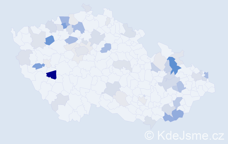 Příjmení: 'Hulín', počet výskytů 155 v celé ČR