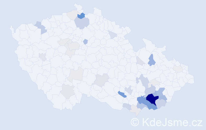 Příjmení: 'Korvas', počet výskytů 162 v celé ČR