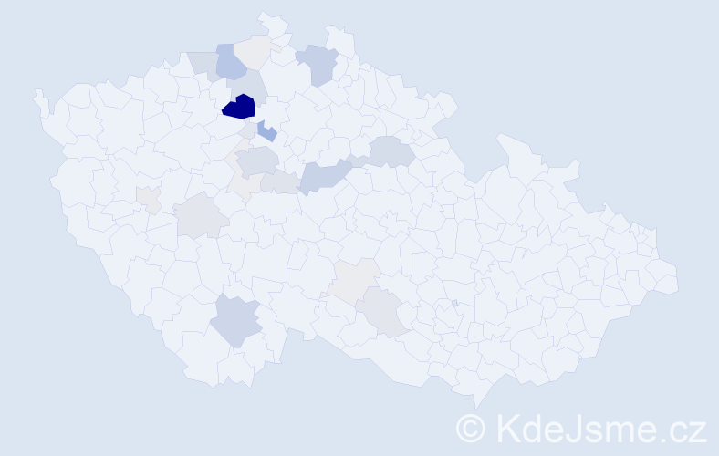 Příjmení: 'Tachecí', počet výskytů 129 v celé ČR