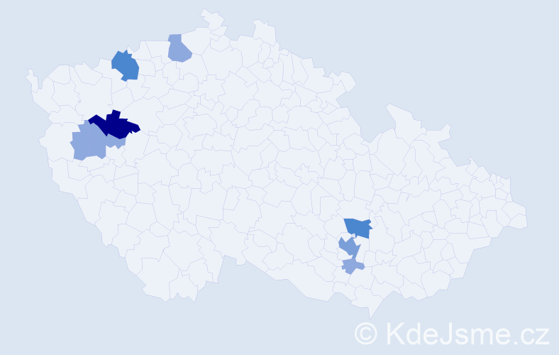 Příjmení: 'Krevová', počet výskytů 19 v celé ČR