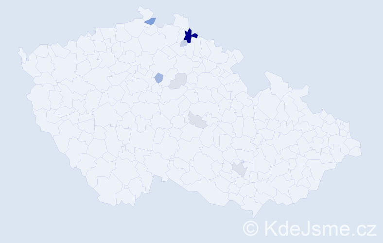 Příjmení: 'Kiňa', počet výskytů 41 v celé ČR