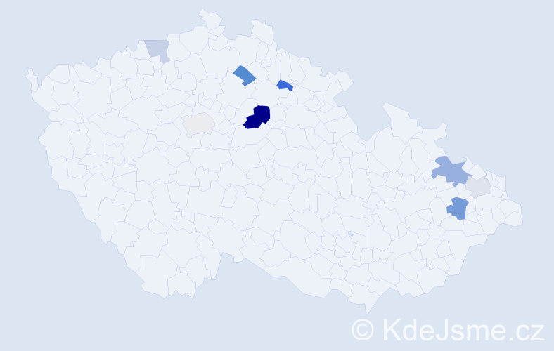 Příjmení: 'Kalafusová', počet výskytů 13 v celé ČR