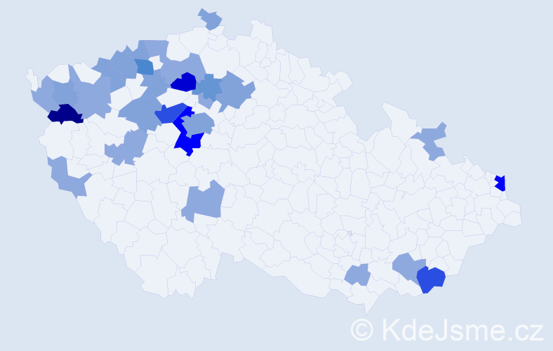 Příjmení: 'Szitai', počet výskytů 75 v celé ČR