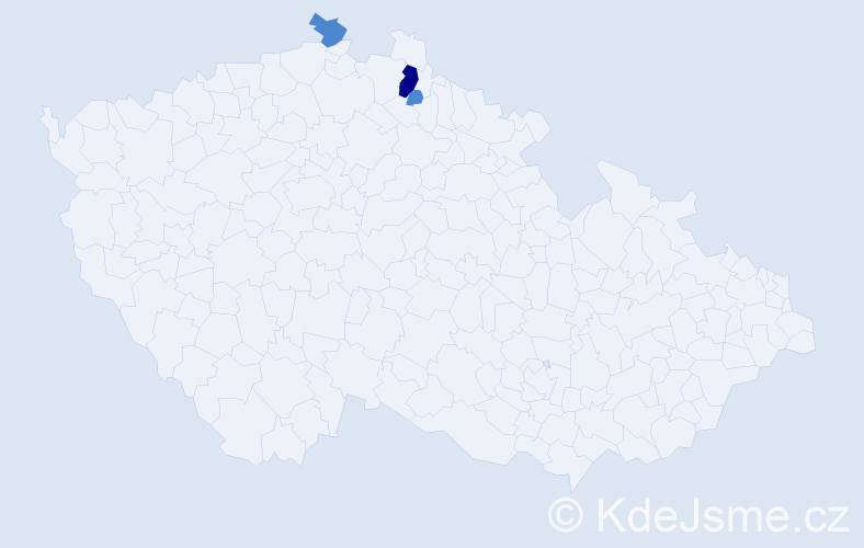Příjmení: 'Quici', počet výskytů 5 v celé ČR