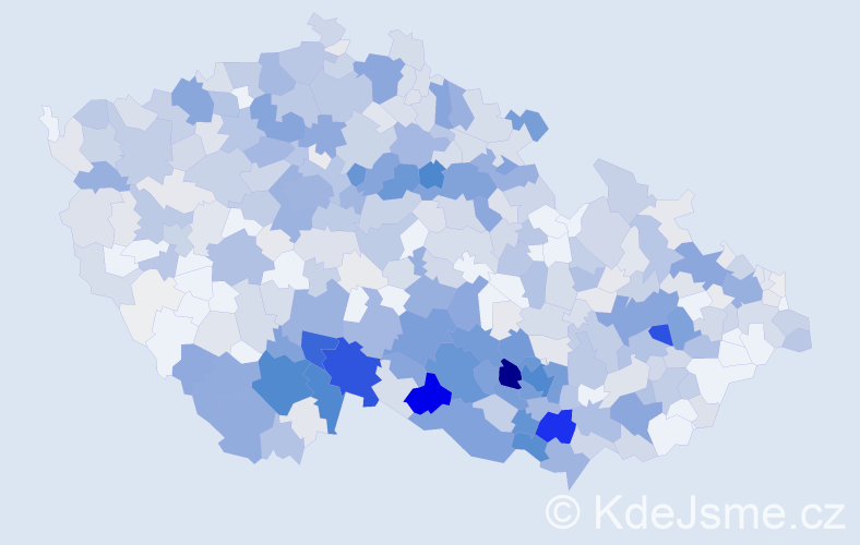 Příjmení: 'Prokeš', počet výskytů 2547 v celé ČR