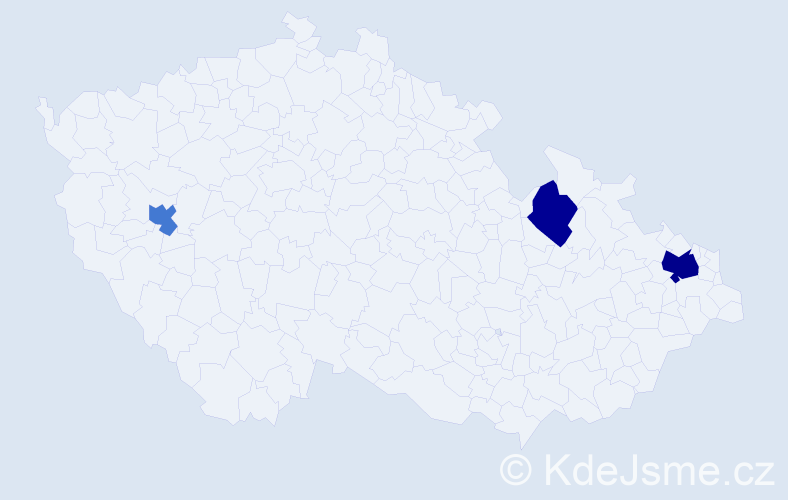 Příjmení: 'Décsi', počet výskytů 5 v celé ČR