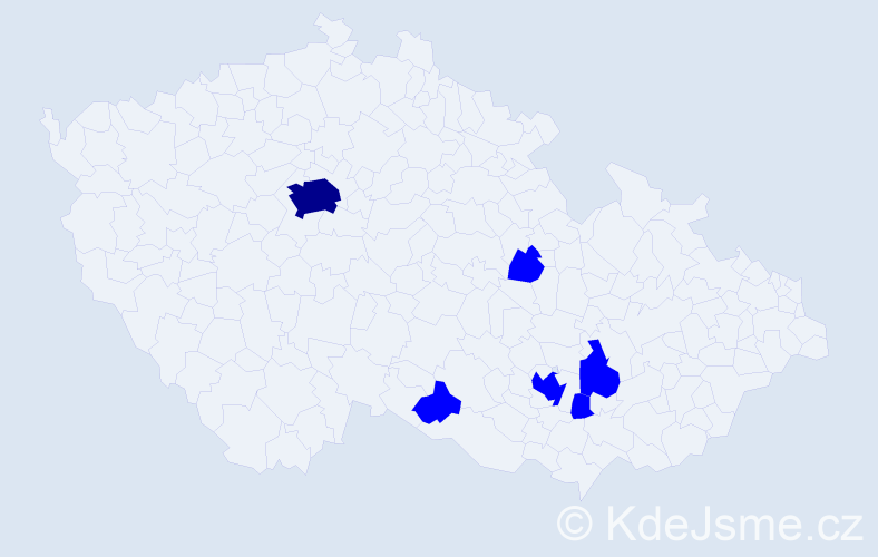 Příjmení: 'Datso', počet výskytů 7 v celé ČR