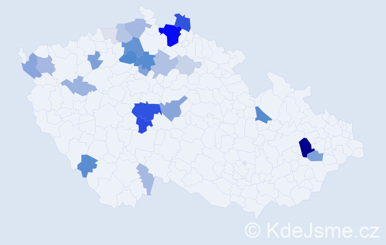 Příjmení: 'Kraka', počet výskytů 95 v celé ČR