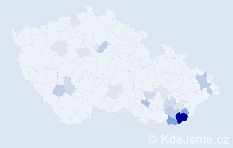 Příjmení: 'Kopunec', počet výskytů 84 v celé ČR