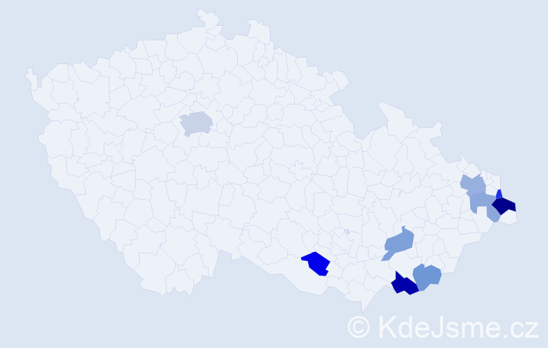 Příjmení: 'Bichlerová', počet výskytů 15 v celé ČR