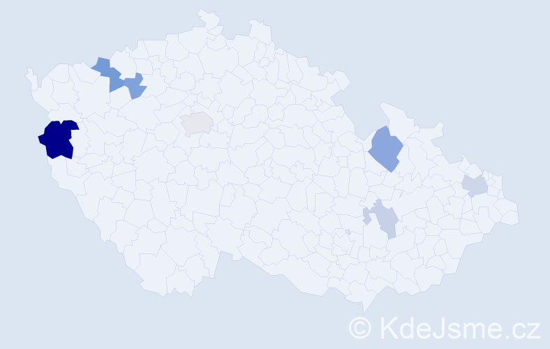 Příjmení: 'Kucharčuk', počet výskytů 15 v celé ČR