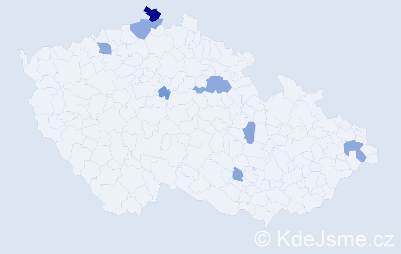 Příjmení: 'Čurgali', počet výskytů 21 v celé ČR