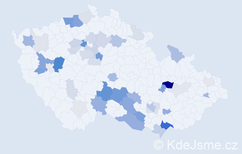 Příjmení: 'Gottliebová', počet výskytů 144 v celé ČR