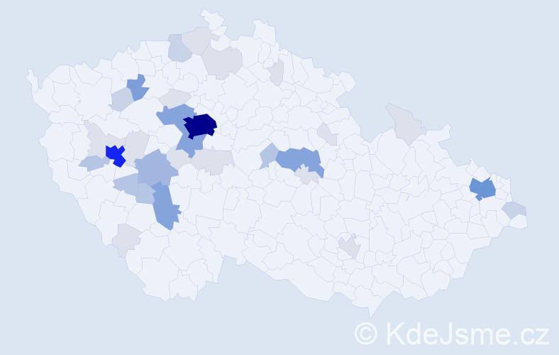Příjmení: 'Panýrková', počet výskytů 118 v celé ČR