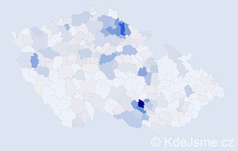 Příjmení: 'Patočka', počet výskytů 896 v celé ČR