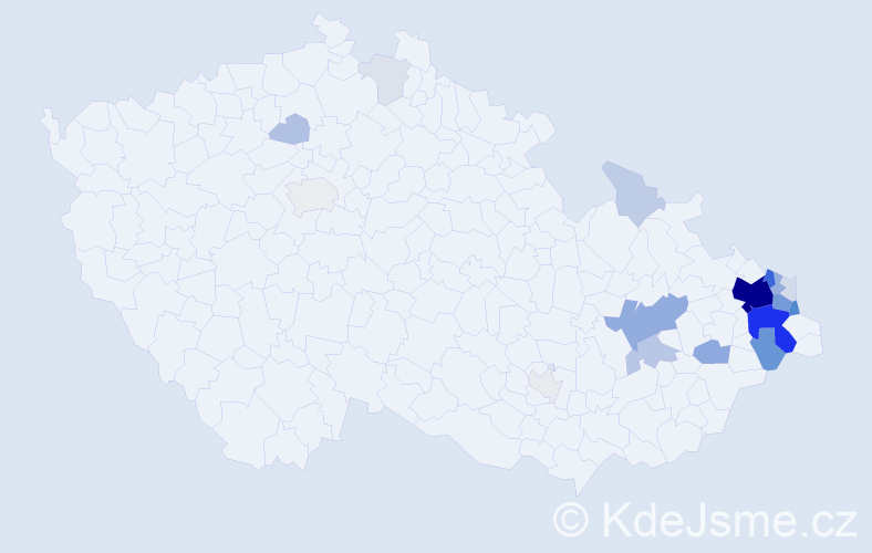 Příjmení: 'Vozňáková', počet výskytů 94 v celé ČR
