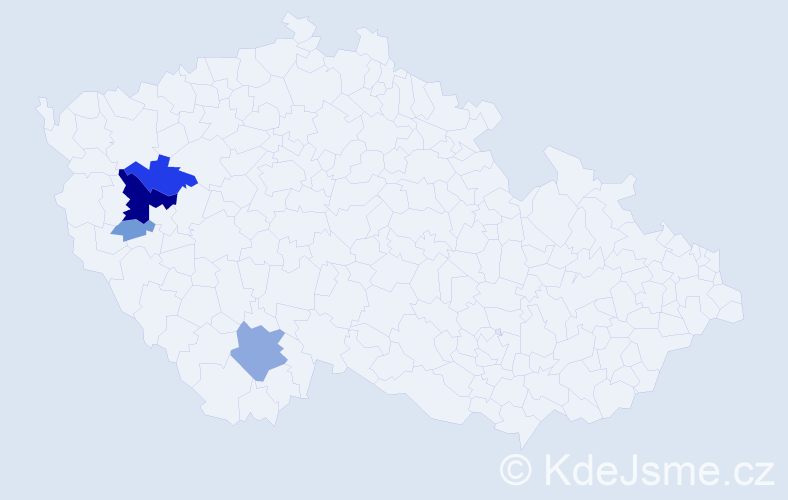 Příjmení: 'Hágrová', počet výskytů 13 v celé ČR