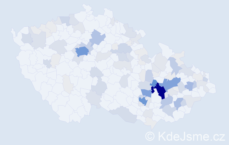 Příjmení: 'Burget', počet výskytů 384 v celé ČR