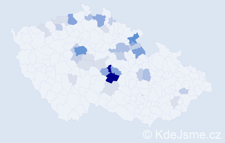 Příjmení: 'Rázl', počet výskytů 100 v celé ČR