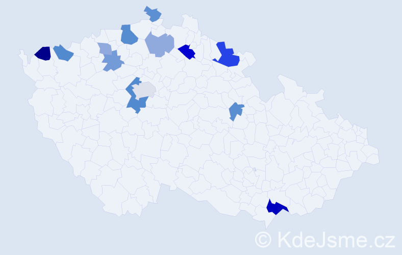 Příjmení: 'Prokopenková', počet výskytů 24 v celé ČR
