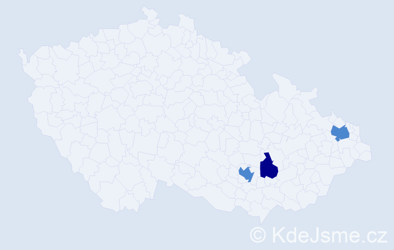 Příjmení: 'Tučapská', počet výskytů 5 v celé ČR